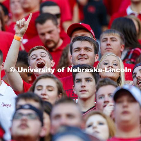 Husker fans at the Nebraska vs. Northern Illinois football game. September 14, 2019. Photo by Craig Chandler / University Communication.