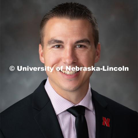 Studio portrait of Mitchell Kaup, Accounting. September 24, 2019. Photo by Gregory Nathan / University Communication.