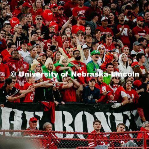 The Boneyard student Section. Nebraska vs. Ohio State University football game. September 28, 2019. Photo by Justin Mohling / University Communication.