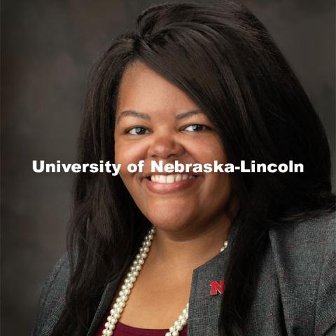 Studio portrait of NKenge Friday, Assistant Vice Chancellor for Strategic Initiatives. September 30, 2019. Photo by Gregory Nathan / University Communication.