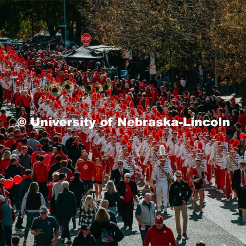 Unity walk on the way to Memorial Stadium for the Nebraska vs. Indiana University football game. October 26, 2019. Photo by Justin Mohling / University Communication.