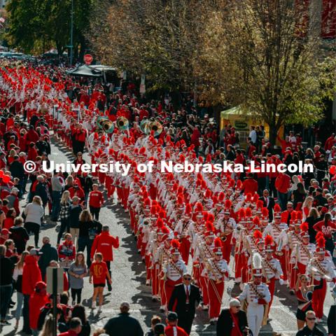 Unity walk on the way to Memorial Stadium for the Nebraska vs. Indiana University football game. October 26, 2019. Photo by Justin Mohling / University Communication.