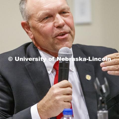 Senator Tom Brandt. Breaking Through Politics: Meeting in the Middle is a panel discussion by 5 state senators on how they engage in civil discourse while working across the aisle. November 19, 2019. Photo by Craig Chandler / University Communication.