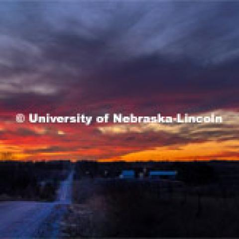 Sunset in southeast Lancaster County. December 2, 2019. Photo by Craig Chandler / University Communication.