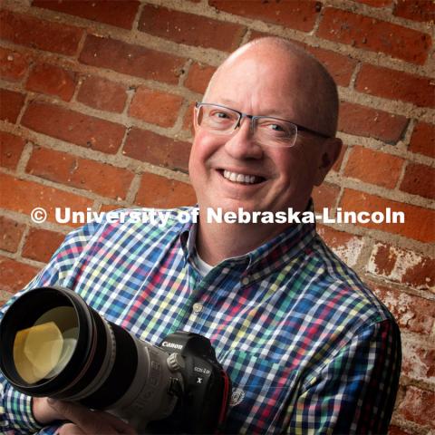 Studio portrait of Craig Chandler, Director of Photography, Office of University Communication. December 17, 2019. Photo by Greg Nathan / University Communication.