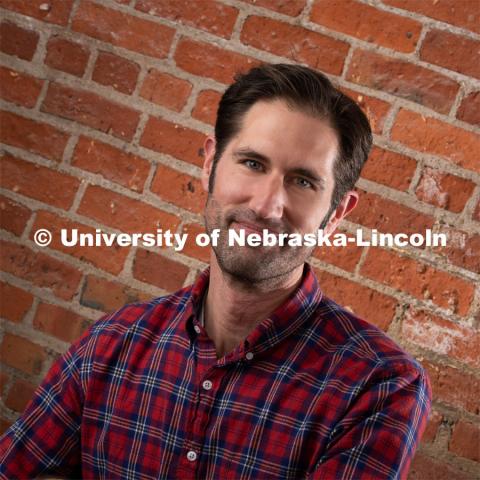 Studio portrait of Aaron Coleman, Senior Web Developer, Office of University Communication. December 20, 2019. Photo by Greg Nathan / University Communication.