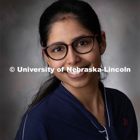 Studio portrait of Nikita Gambhir, Plant Pathology. January 10, 2020. Photo by Greg Nathan / University Communication.