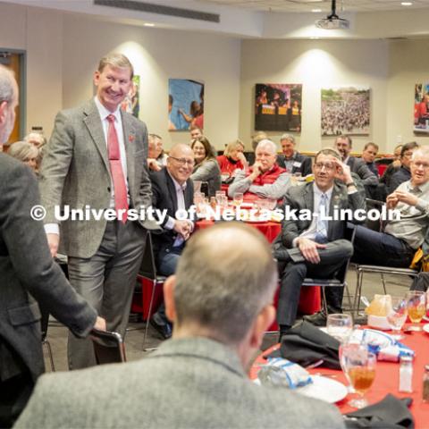 NU President Ted Carter had each of the faculty, including Ken Bloom, Professor of Physics and Astronomy, introduce themselves at the UNL faculty lunch. January 17, 2020. Photo by Craig Chandler / University Communication.