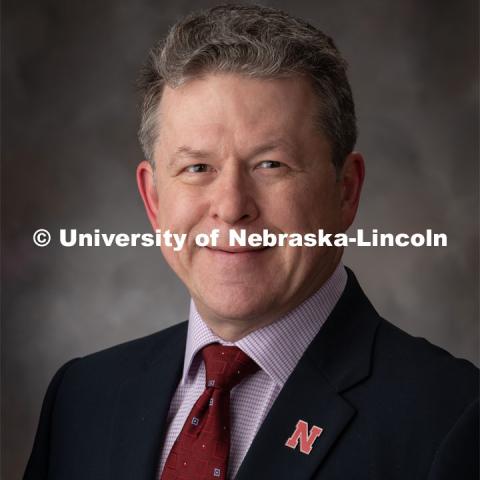 Studio portrait of Stephen Ducharme, Professor, Physics and Astronomy, College of Arts and Sciences. January 21, 2020. Photo by Gregory Nathan / University Communication.