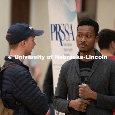 Student Organizations host the RSO Club Fair Springfest at the Nebraska Union. This event is a great opportunity for Recognized Student Organizations (RSOs) to recruit new members and highlight the organization’s activities. January 28, 2020. Photo by Gregory Nathan / University Communication.