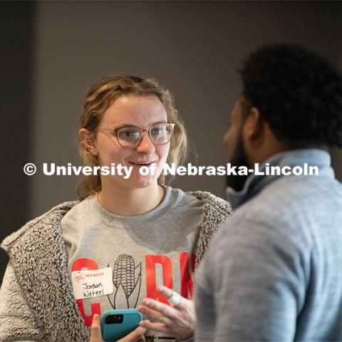 First Generation Nebraska kicks off its spring semester events with Welcome Back Waffles. It’s an opportunity to meet and network with other First-Generation students, faculty and staff and enjoy all you can eat waffles in the Willa Cather Dining Complex. January 29, 2020. Photo by Gregory Nathan / University Communication.