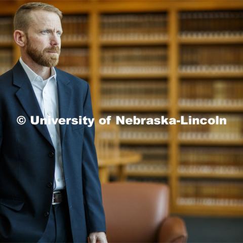 Anthony Schutz, Nebraska Law professor researching water rights. January 31, 2020. Photo by Craig Chandler / University Communication.