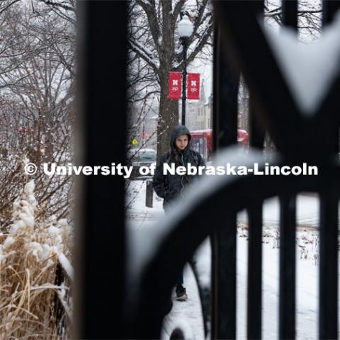 Snow on UNL’s City Campus. February 5, 2020. Photo by Gregory Nathan / University Communication.