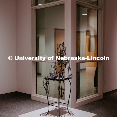 Students exhibit their art in the Richards Hall art gallery. February 7, 2020. Photo by Justin Mohling / University Communication.