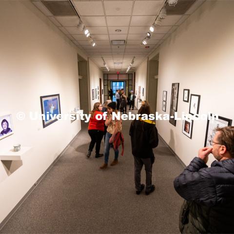 Students exhibit their art in the Richards Hall art gallery. February 7, 2020. Photo by Justin Mohling / University Communication.