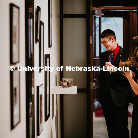 Students exhibit their art in the Richards Hall art gallery. February 7, 2020. Photo by Justin Mohling / University Communication.