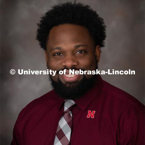 Studio portrait of Darwin Archie, Academic Outreach Specialist, TRIO Scholars. February 10, 2020. Photo by Greg Nathan / University Communication.