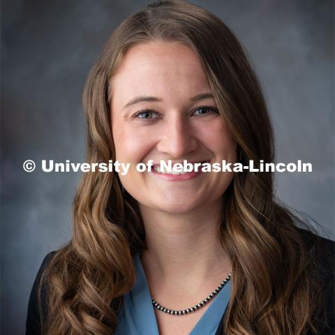 Studio portrait of Natalie Jones, Media Specialist at IANR. February 13, 2020. Photo by Greg Nathan / University Communication.