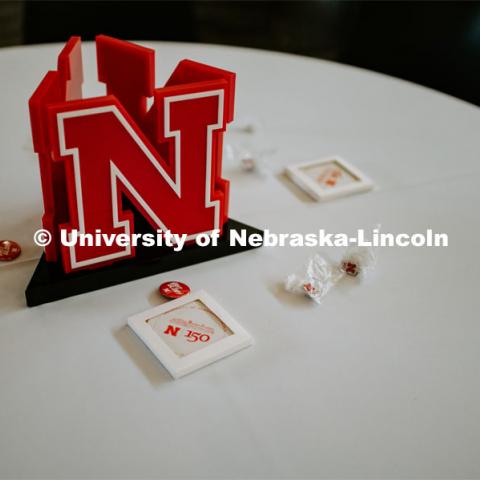 Table decorations at the State of our University Address. The N2025 strategic plan was released by Chancellor Ronnie Green during the State of Our University address. The Address was held at Innovation Campus. February 14, 2020. Photo by Justin Mohling / University Communication.