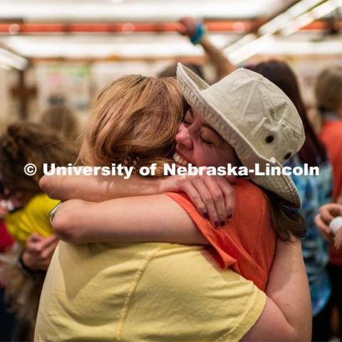 Students got emotional after finding out the final number raised for the children. University of Nebraska–Lincoln students exceeded their goal, raising $235,229 during the annual HuskerThon on Feb. 29. Also known as Dance Marathon, the event is part of a nationwide fundraiser supporting Children’s Miracle Network Hospitals. The annual event, which launched in 2006, is the largest student philanthropic event on campus. The mission of the event encourages participants to, “dance for those who can’t.” All funds collected by the Huskers benefit the Children’s Hospital and Medical Center in Omaha. February 29, 2020. Photo by Justin Mohling / University Communication.