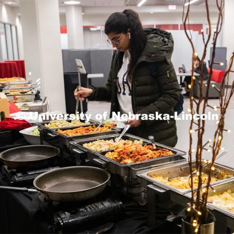 Students, Faculty and Staff enjoy the new sights from the renovation at the East Campus Union Open House. March 9, 2020. Photo by Gregory Nathan / University Communication.