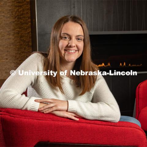 Abby Seibel, a computer engineering major from Elkhorn, NE is one of 10 STEM CONNECT Scholars from UNL. Abby will begin the STEM CONNECT program this spring. March 9, 2020. Photo by Gregory Nathan / University Communication.