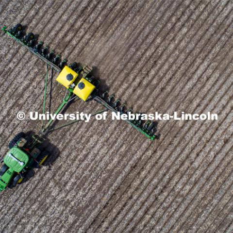 Cody Behrends of Cortland, NE, plants corn east of Panama, NE, Monday afternoon. April 27, 2020. Photo by Craig Chandler / University Communication.