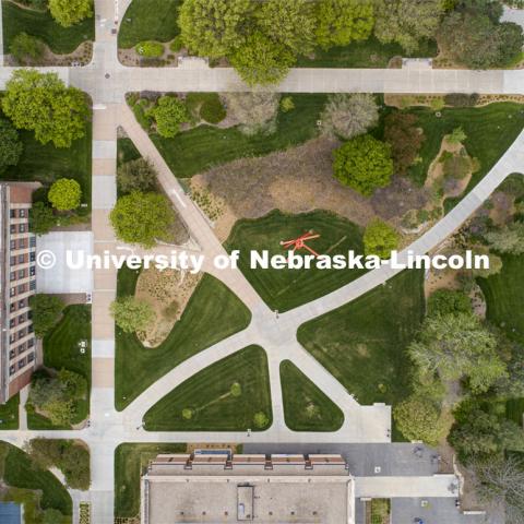 Aerial views of city campus. May 11, 2020. Photo by Craig Chandler / University Communication.