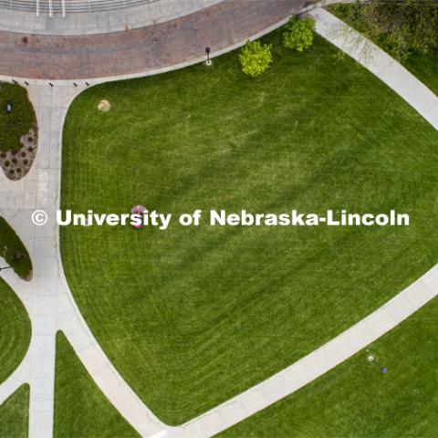 Aerial views of city campus. May 11, 2020. Photo by Craig Chandler / University Communication.