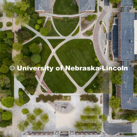 Aerial views of city campus. May 11, 2020. Photo by Craig Chandler / University Communication.