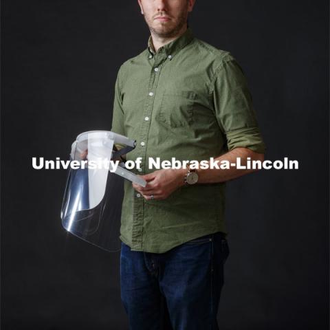 Max Wheeler, Shop Instructional Technician at Nebraska Innovation Campus, is part of the group producing PPE face shields. July 2, 2020. Photo by Craig Chandler / University Communication.