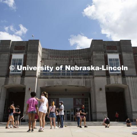 Say Her Name Rally began at the Nebraska Union and then the group marched to the Capitol. July 3, 2020. Photo by Elsie Stormberg for University Communication.
