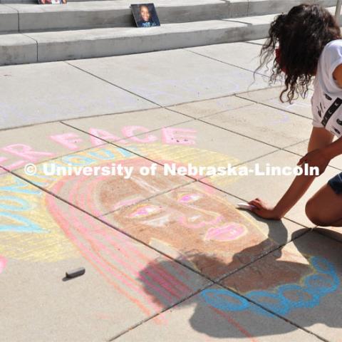 Say Her Name Rally began at the Nebraska Union and then the group marched to the Capitol. July 3, 2020. Photo by Mia Hernandez for University Communication.