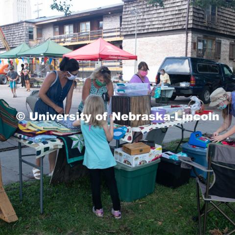 Vendors selling their goods at the F Street Farmers Market in Lincoln, Nebraska. July 21, 2020. Photo by Gregory Nathan / University Communication.