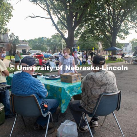 Vendors selling their goods at the F Street Farmers Market in Lincoln, Nebraska. July 21, 2020. Photo by Gregory Nathan / University Communication.