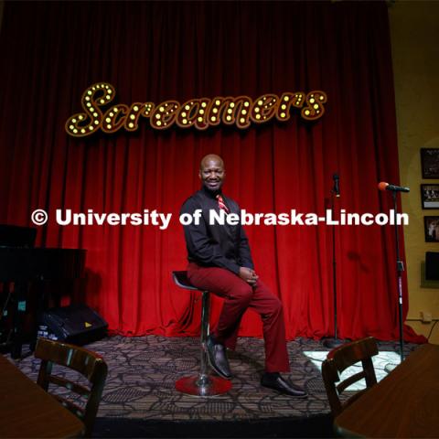Kevin Witcher, class of '93, owner of Screamers and member of the Scarlet and Cream Singers while at UNL as a musical theater major. July 27, 2020. Photo by Craig Chandler / University Communication.
