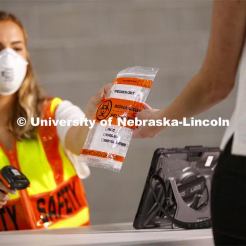 Photo shoot of UNL On-Campus COVID Testing Site. Testing is available at the University Health Center and at a testing site behind the University of Nebraska–Lincoln Police Station, in the 17th and R parking garage. August 6, 2020. Photo by Craig Chandler / University Communication.