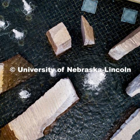 Aerial views of UNL’s City Campus. Broyhill Fountain. August 11, 2020 Photo by Craig Chandler / University Communication.