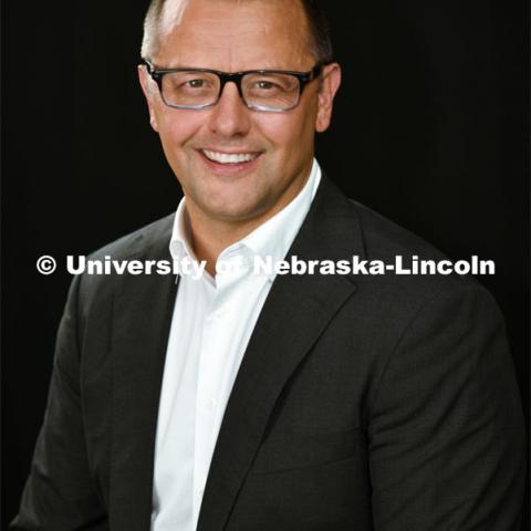 Studio portrait of Robert Mackalski, Assistant Director of Branding, College of Business, New Faculty. August 19, 2020. Photo supplied by the College of Business/University of Nebraska-Lincoln.