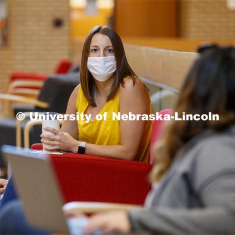 Students studying in the College of Law. Nebraska Law College photo shoot. September 3, 2020. Photo by Craig Chandler / University Communication.