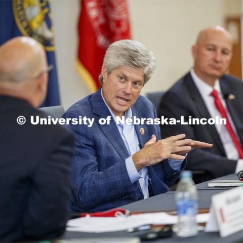 Nebraska Congressman Jeff Fortenberry speaks at the Nebraska Agricultural Innovation Panel at Nebraska Innovation Campus. September 4, 2020. Photo by Craig Chandler / University Communication.