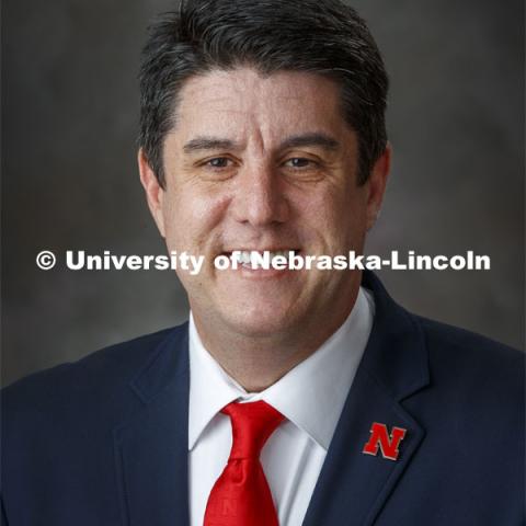 Studio portrait of Patrick Winter, Associate Vice Chancellor for Academic Services and Enrollment Management. September 4, 2020. Photo by Craig Chandler / University Communication.