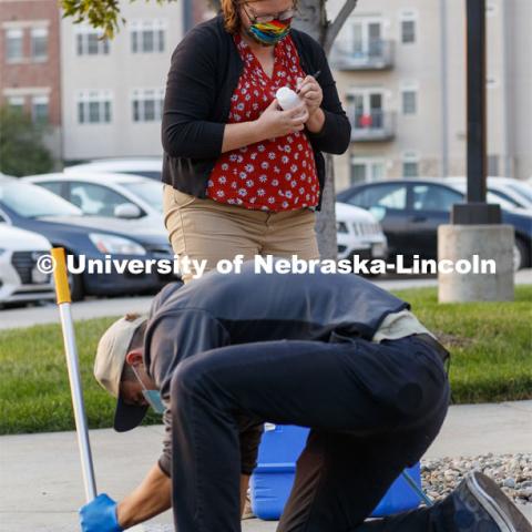 Shannon Bartelt-Hunt, professor in civil engineering, is in the beginning stages of testing wastewater from UNL residence halls for COVID research. September 24, 2020. Photo by Craig Chandler / University Communication.