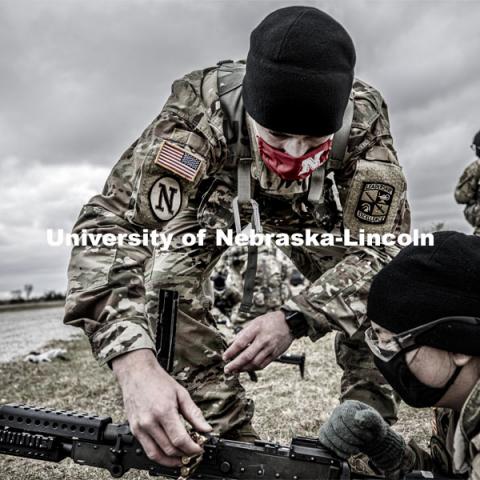 UNL Army ROTC Big Red Battalion holds yearly 3-day field exercises at the National Guard training area near Mead, NE. October 23, 2020. Photo by Craig Chandler / University Communication.