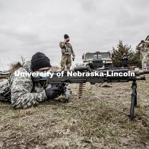 UNL Army ROTC Big Red Battalion holds yearly 3-day field exercises at the National Guard training area near Mead, NE. October 23, 2020. Photo by Craig Chandler / University Communication.