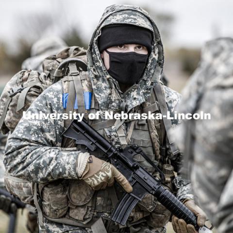 UNL Army ROTC Big Red Battalion holds yearly 3-day field exercises at the National Guard training area near Mead, NE. October 23, 2020. Photo by Craig Chandler / University Communication.