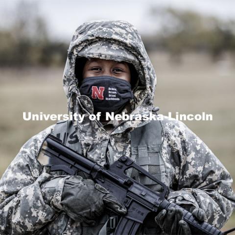 UNL Army ROTC Big Red Battalion holds yearly 3-day field exercises at the National Guard training area near Mead, NE. October 23, 2020. Photo by Craig Chandler / University Communication.