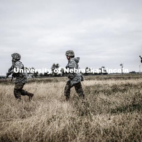 UNL Army ROTC Big Red Battalion holds yearly 3-day field exercises at the National Guard training area near Mead, NE. October 23, 2020. Photo by Craig Chandler / University Communication.