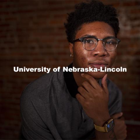 Elijah Merritt, a sophomore from Omaha, is the president of Brother2Brother. He shares his coping skills, and perspectives on an unusual year in an Asked and Answered interview. November 10, 2020. Photo by Craig Chandler / University Communication.