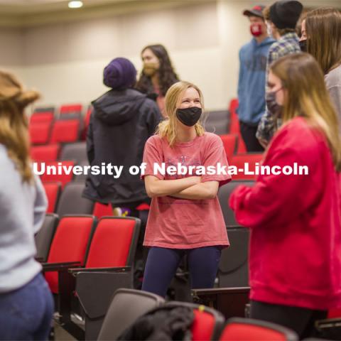 Chancellor Ronnie Green talks with the Chancellor’s Leadership class Thursday in the Nebraska Union. February 4, 2021. Photo by Craig Chandler / University Communication.